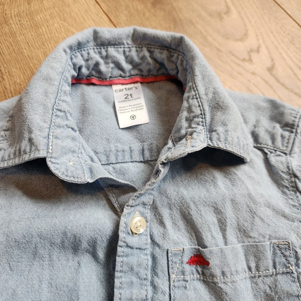 2t Carter's dino Button Up Shirt